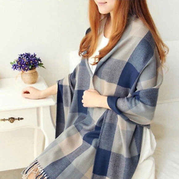 Brand New Gorgeous Winter Warm Soft Plaid Scarf Wrap Shawl In Packaging